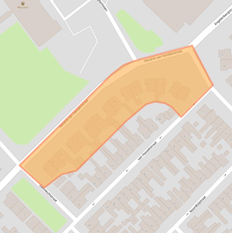 Kaart van postcodegebied 8266DP.