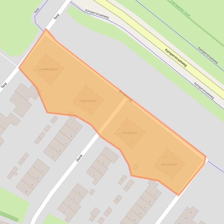 Kaart van postcodegebied 8266JB.