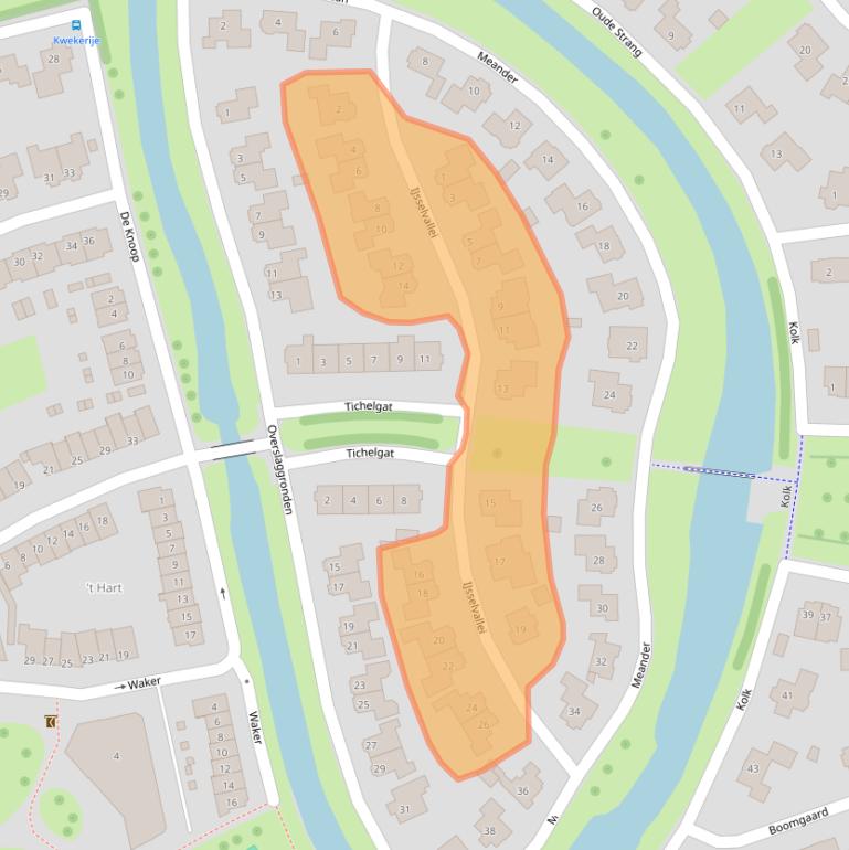Kaart van postcodegebied 8266JR.