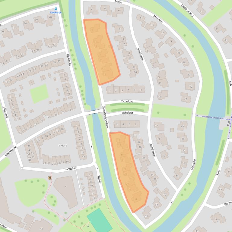 Kaart van postcodegebied 8266JT.