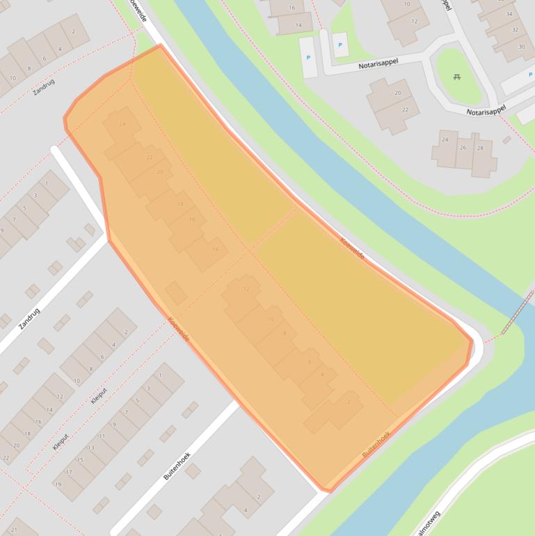 Kaart van postcodegebied 8266LC.