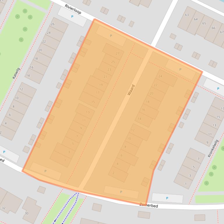 Kaart van postcodegebied 8266LV.