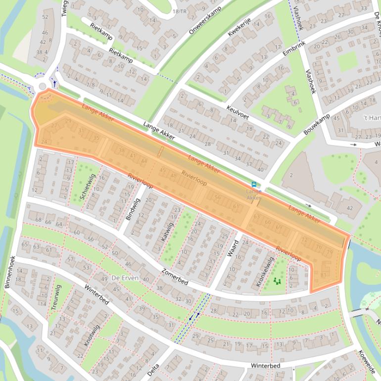 Kaart van postcodegebied 8266LZ.