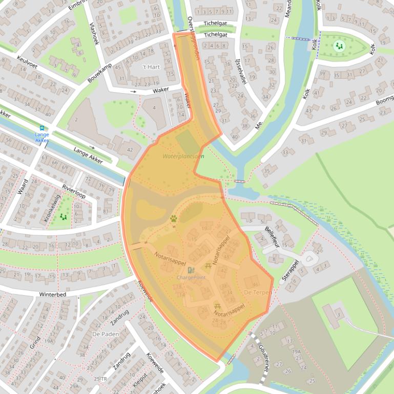 Kaart van postcodegebied 8266MA.