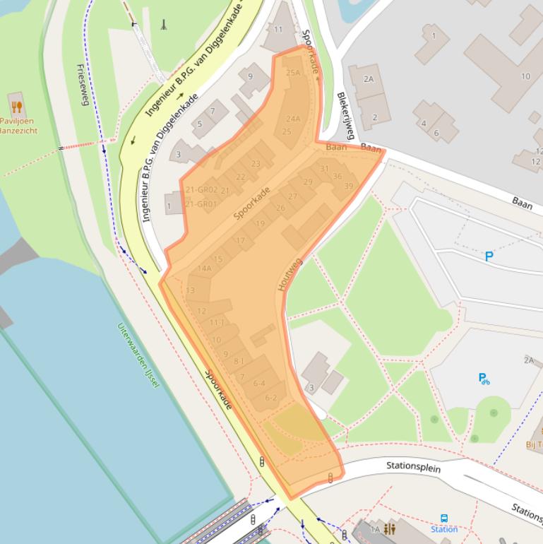 Kaart van postcodegebied 8267AA.