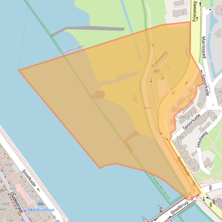 Kaart van postcodegebied 8267AC.