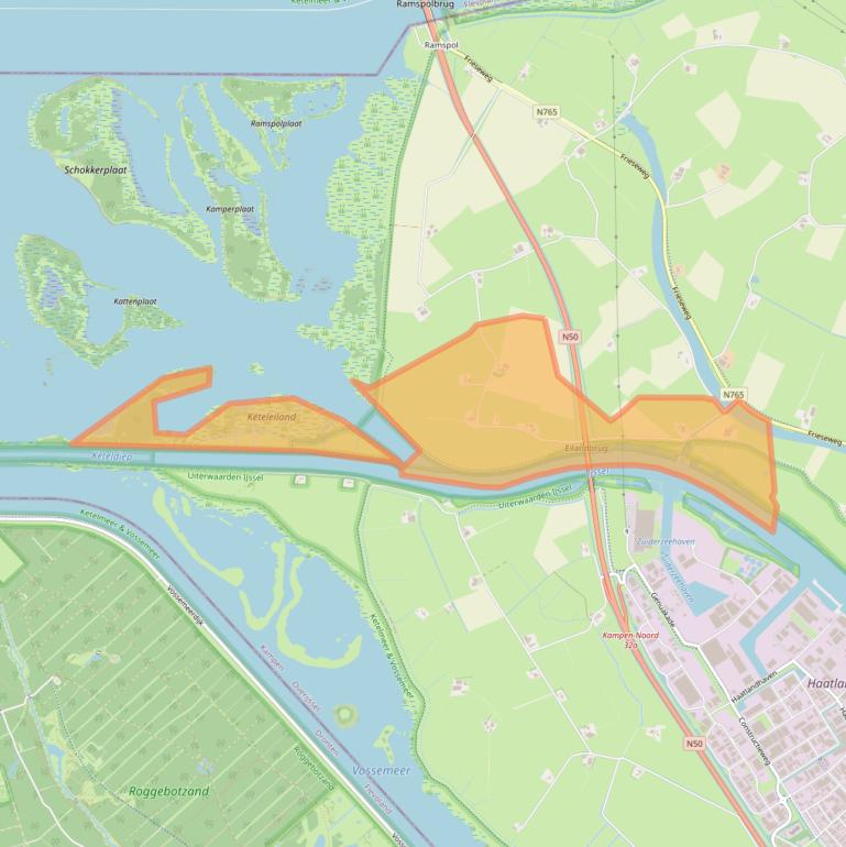 Kaart van postcodegebied 8267AJ.