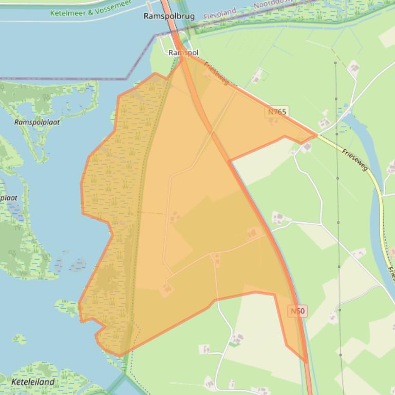 Kaart van postcodegebied 8267AL.