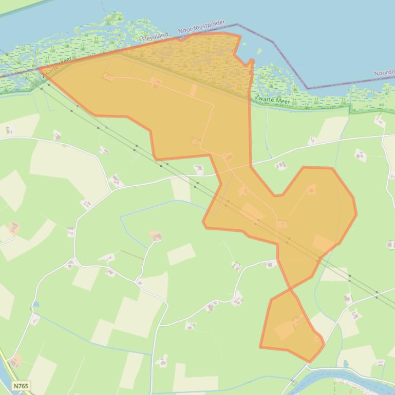 Kaart van postcodegebied 8267AP.