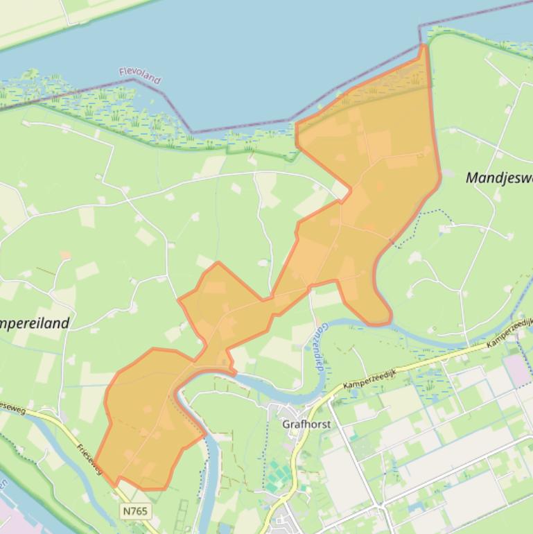 Kaart van postcodegebied 8267AT.