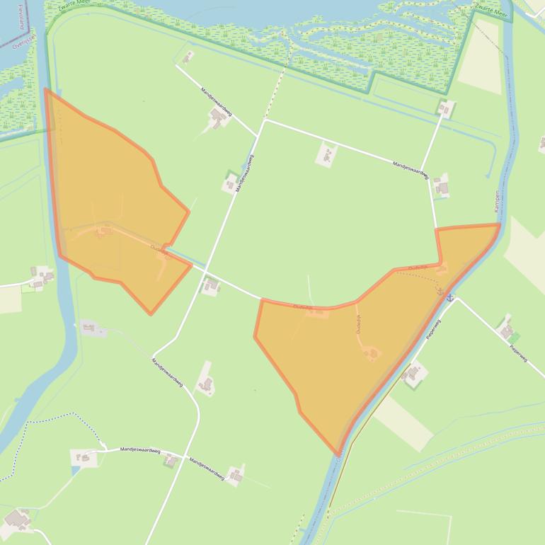 Kaart van postcodegebied 8267AZ.