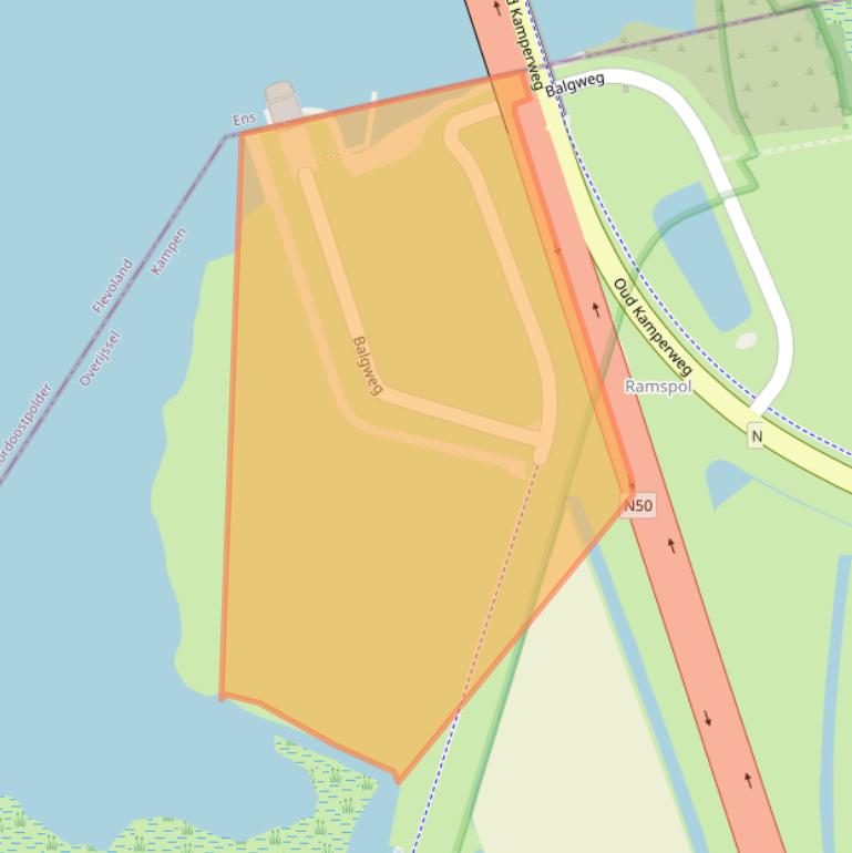 Kaart van postcodegebied 8267BB.