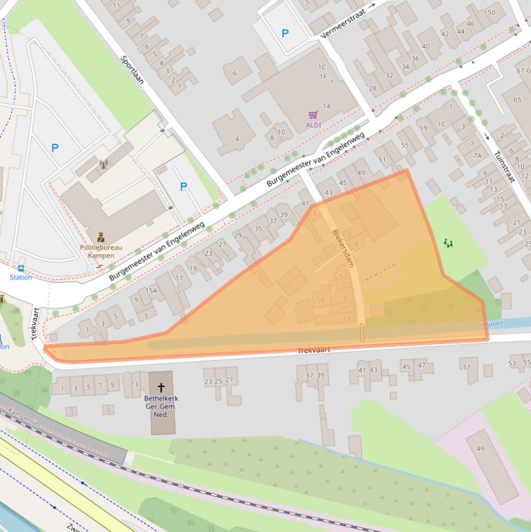 Kaart van postcodegebied 8271BA.