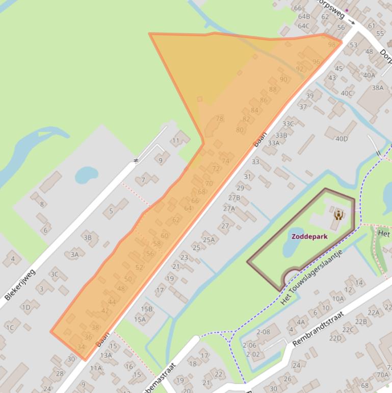 Kaart van postcodegebied 8271BG.