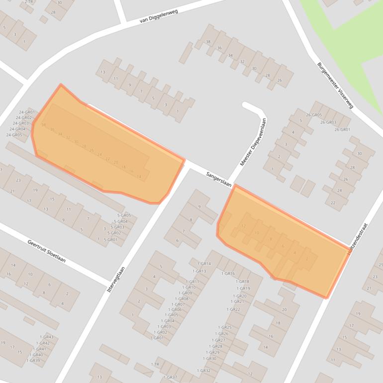 Kaart van postcodegebied 8271CS.