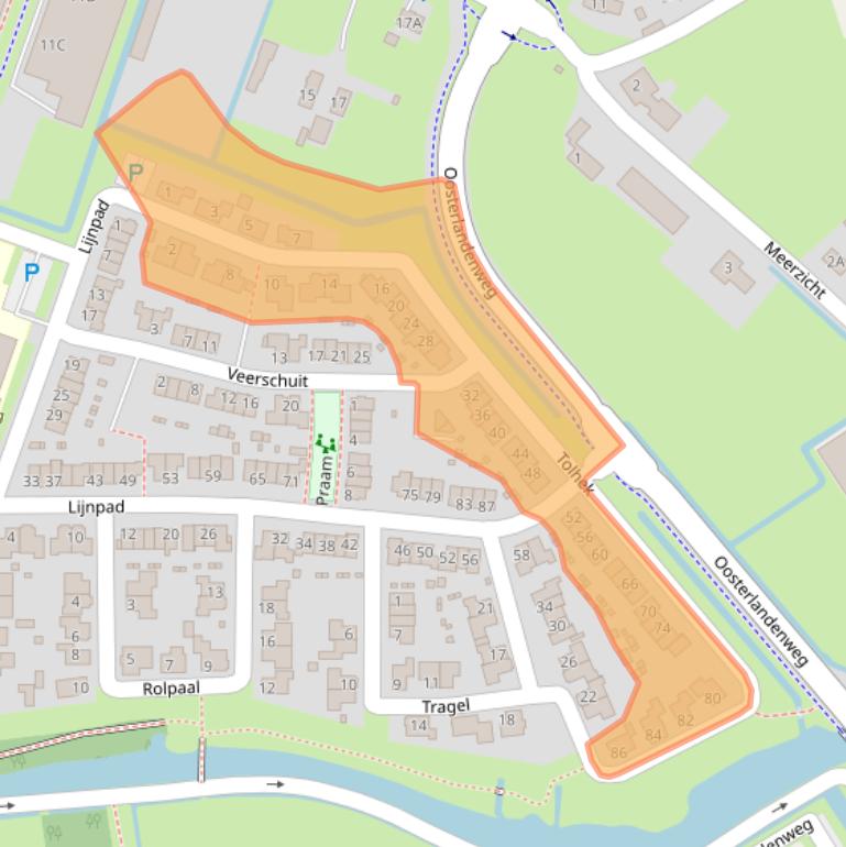 Kaart van postcodegebied 8271LJ.