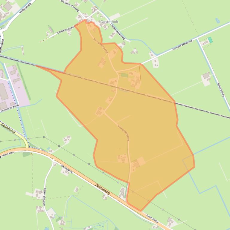 Kaart van postcodegebied 8271RJ.