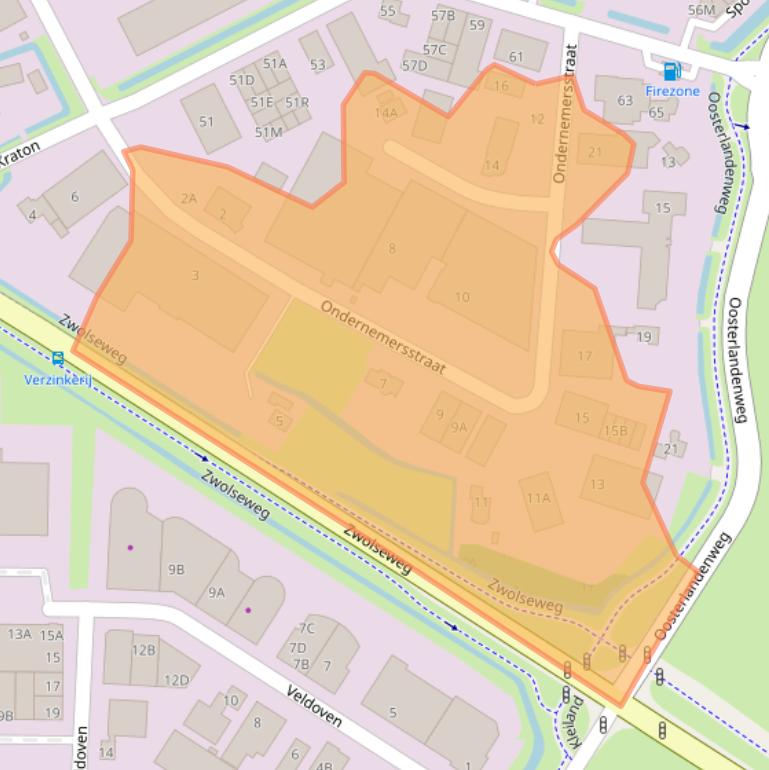 Kaart van postcodegebied 8271RS.