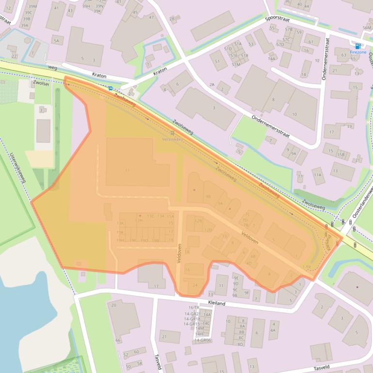 Kaart van postcodegebied 8271RT.