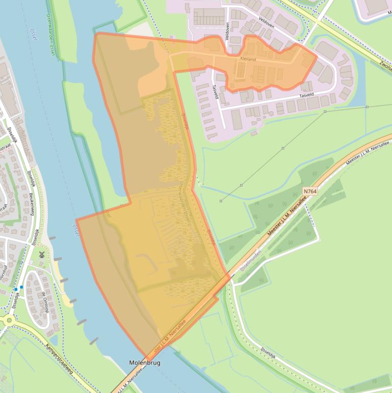 Kaart van postcodegebied 8271RV.