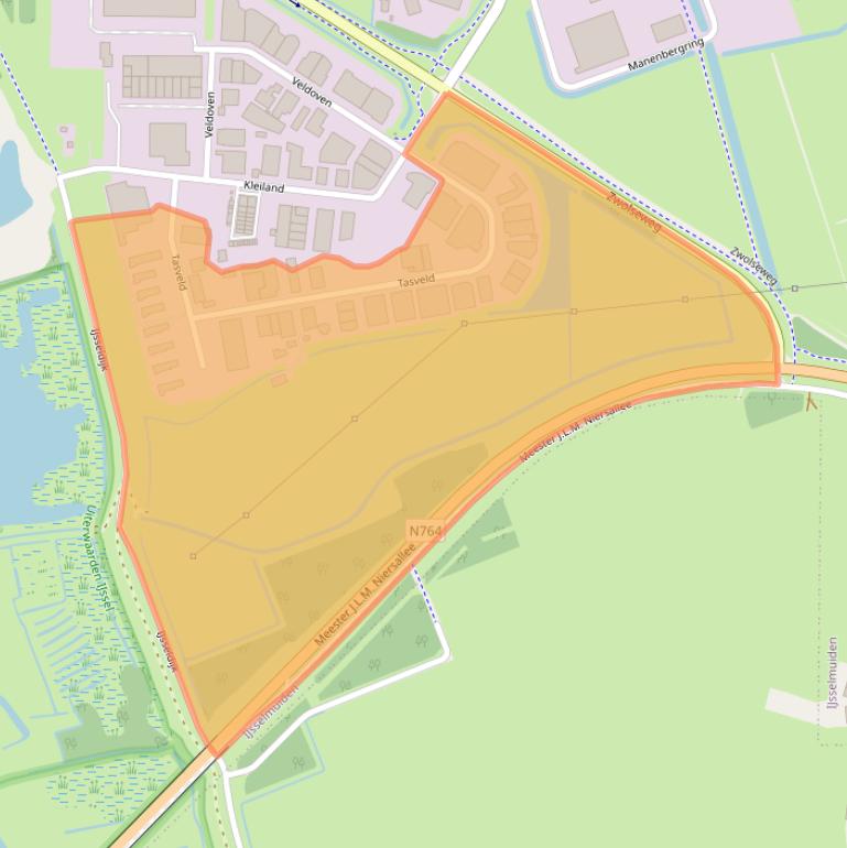 Kaart van postcodegebied 8271RW.