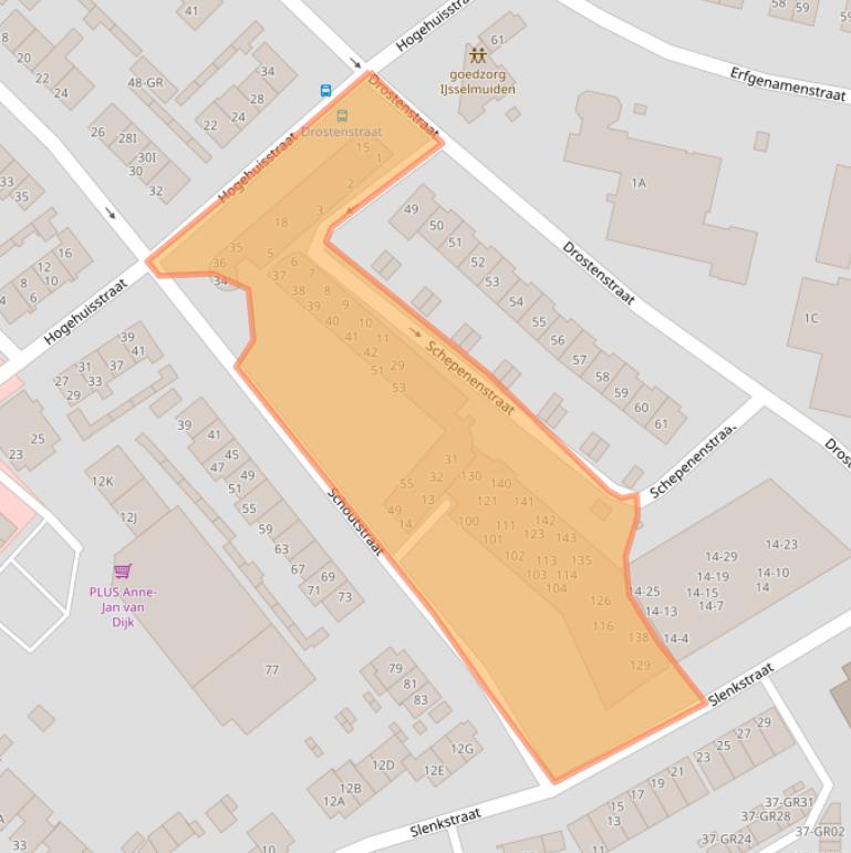 Kaart van postcodegebied 8271VK.