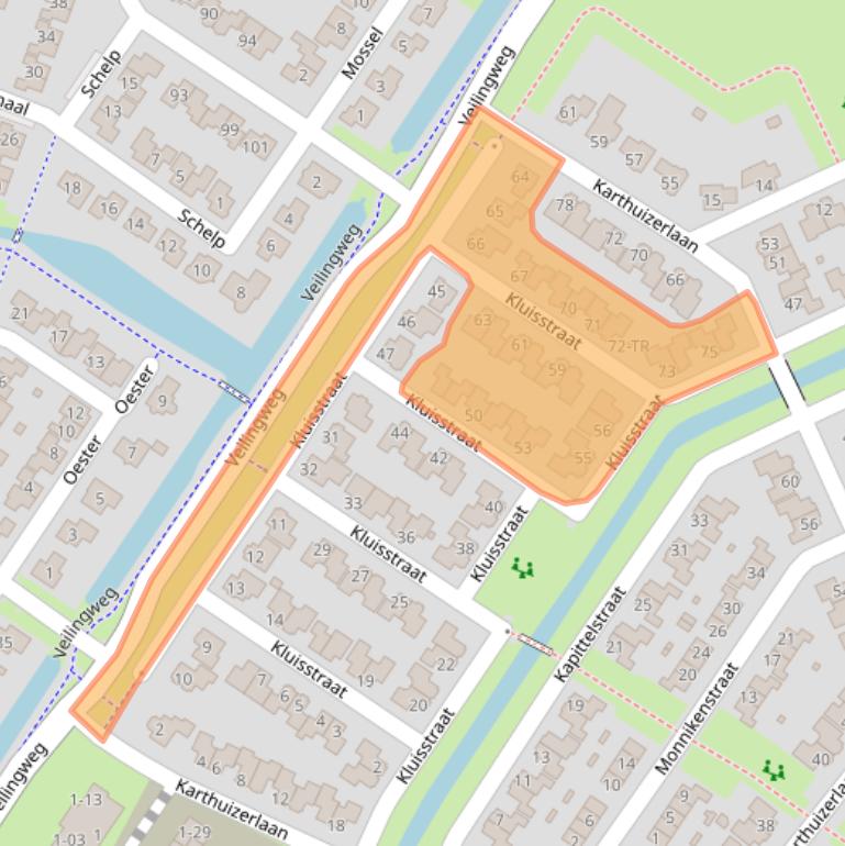 Kaart van postcodegebied 8271XG.