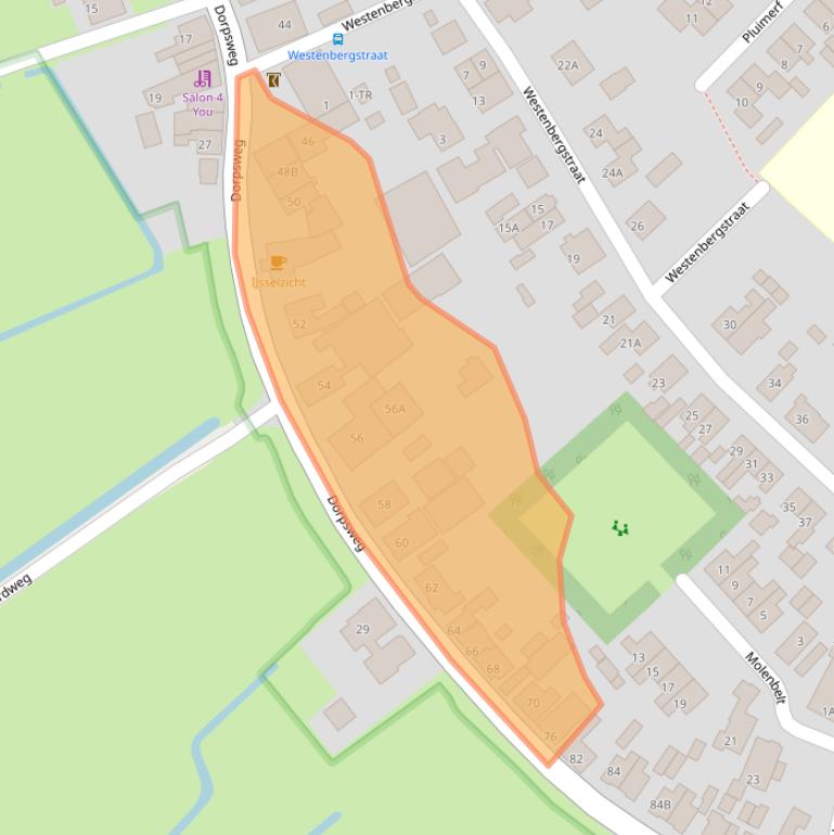 Kaart van postcodegebied 8274AG.