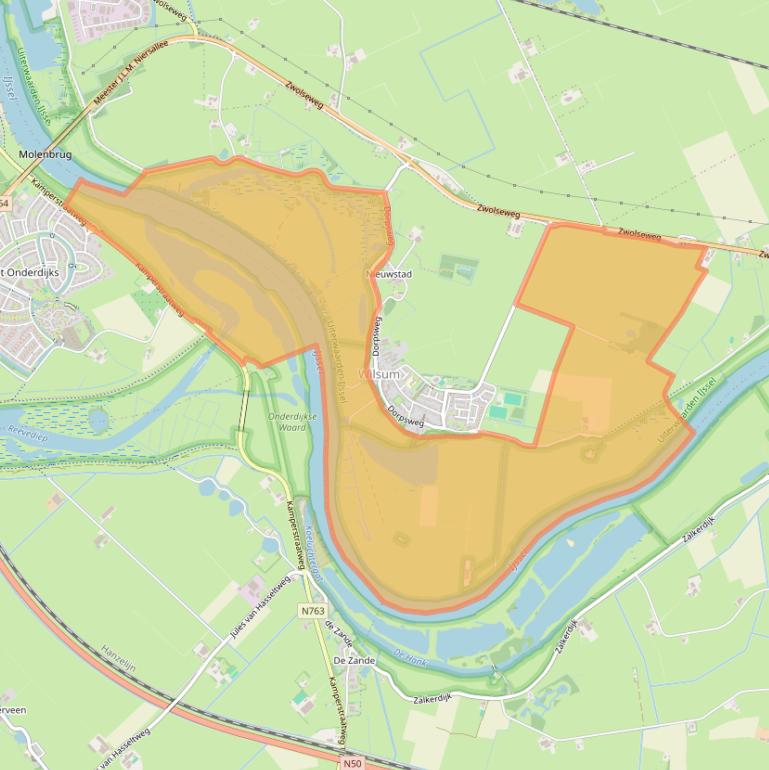 Kaart van postcodegebied 8274AT.