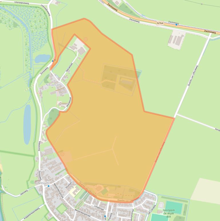 Kaart van postcodegebied 8274BA.