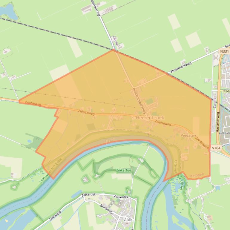 Kaart van postcodegebied 8275.