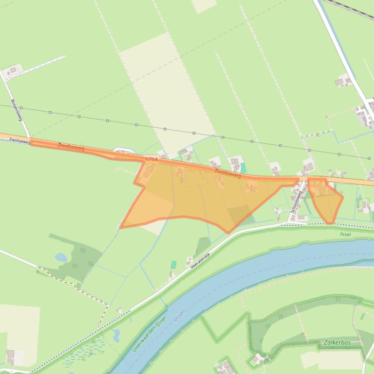 Kaart van postcodegebied 8275AB.