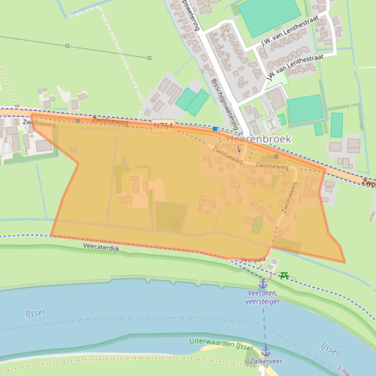 Kaart van postcodegebied 8275AC.
