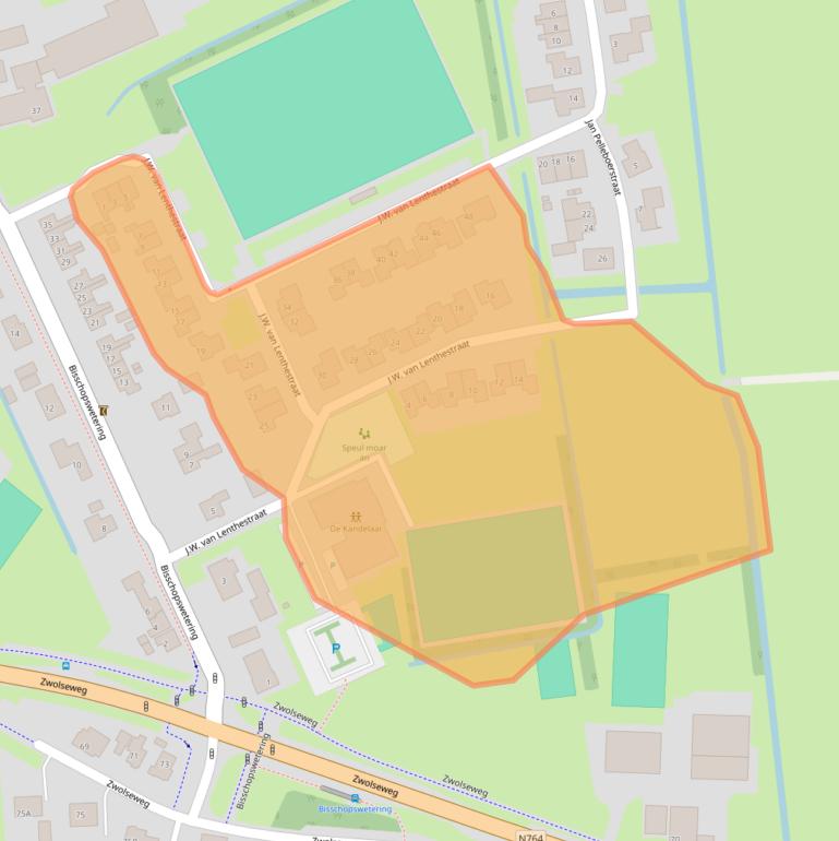 Kaart van postcodegebied 8275AH.