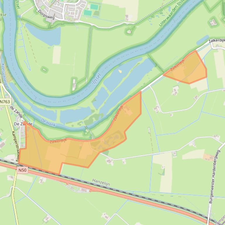 Kaart van postcodegebied 8276AA.