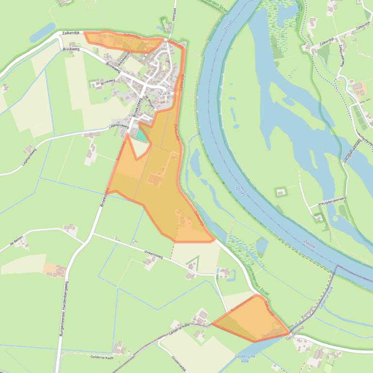 Kaart van postcodegebied 8276AB.