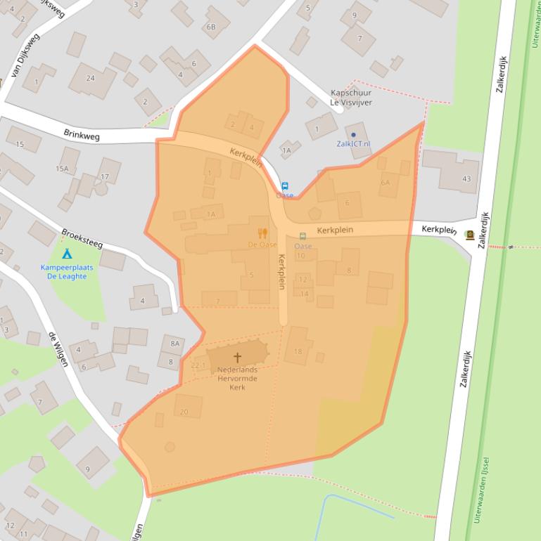 Kaart van postcodegebied 8276AM.