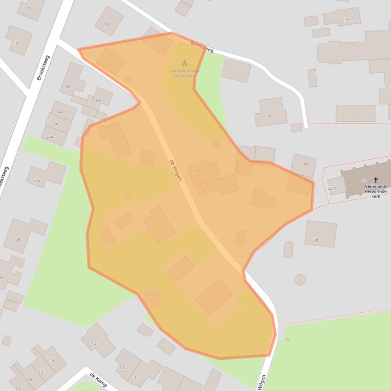 Kaart van postcodegebied 8276BE.