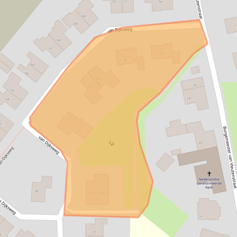 Kaart van postcodegebied 8276BJ.