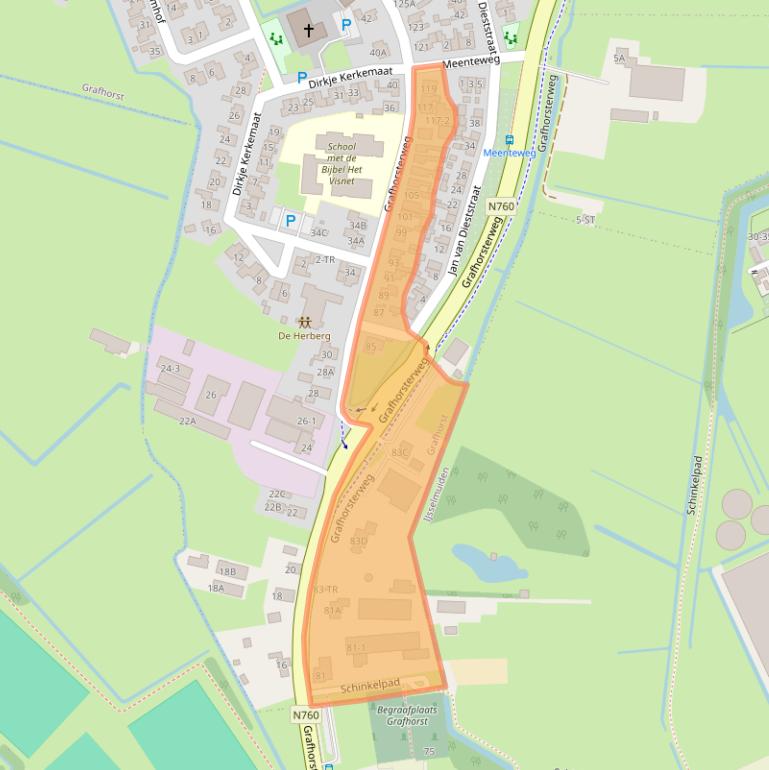 Kaart van postcodegebied 8277AB.