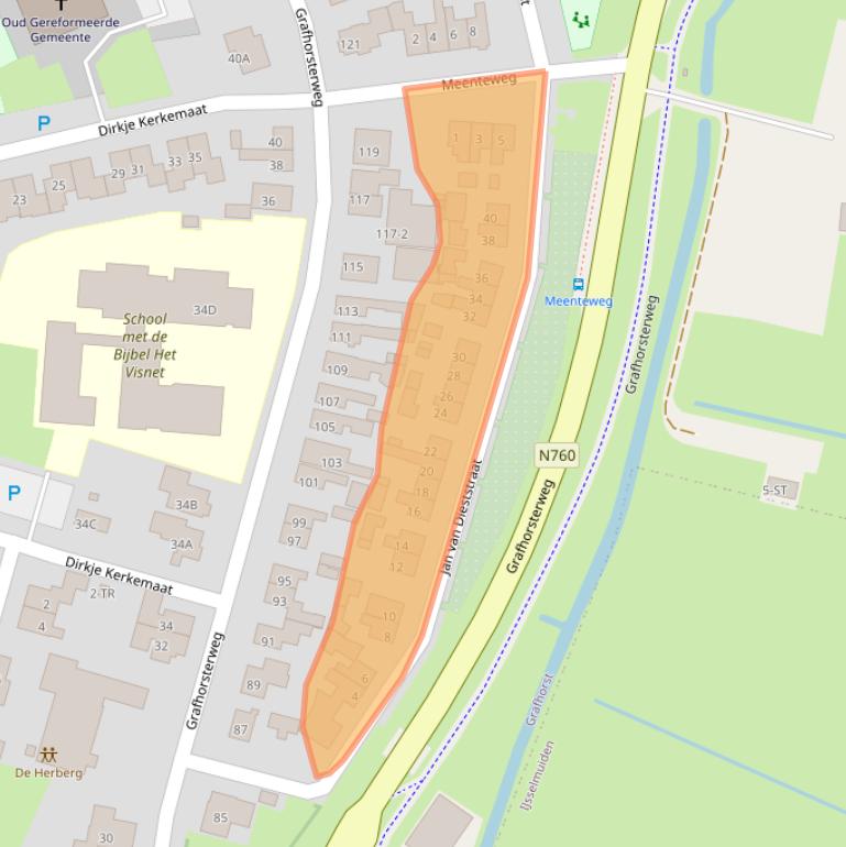 Kaart van postcodegebied 8277AM.