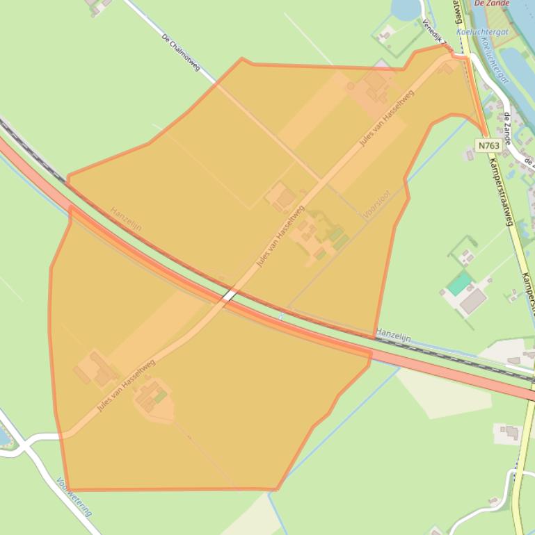 Kaart van postcodegebied 8278AE.