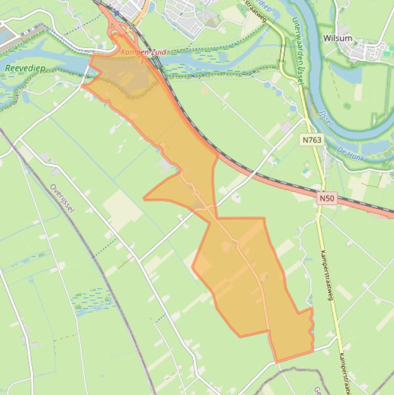 Kaart van postcodegebied 8278BC.