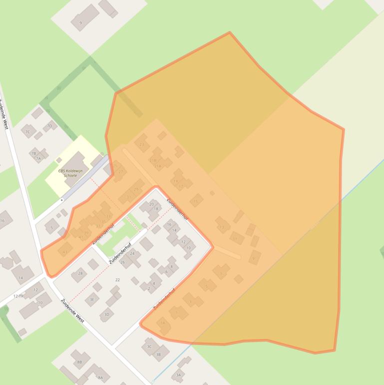 Kaart van postcodegebied 8278BG.