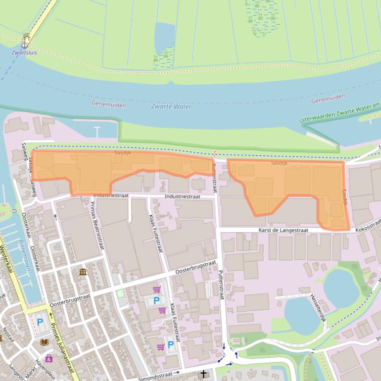 Kaart van postcodegebied 8281BM.