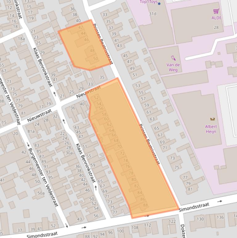 Kaart van postcodegebied 8281CD.