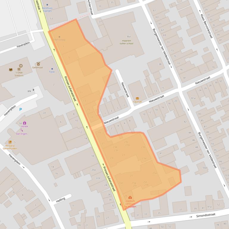 Kaart van postcodegebied 8281CK.