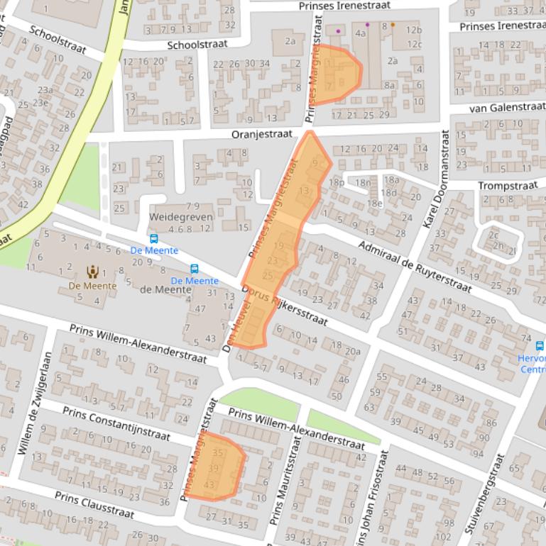 Kaart van postcodegebied 8281CX.