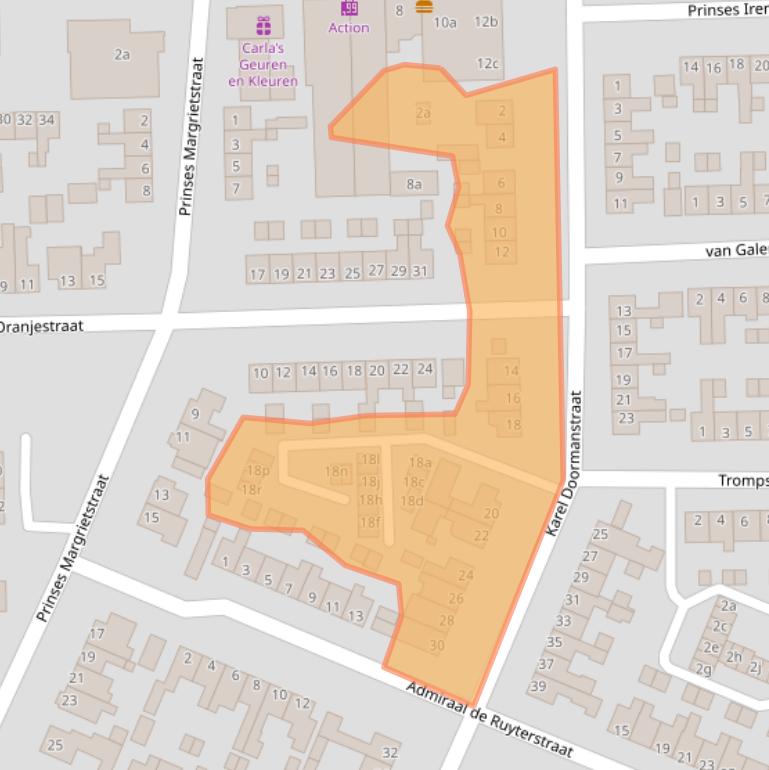 Kaart van postcodegebied 8281DL.