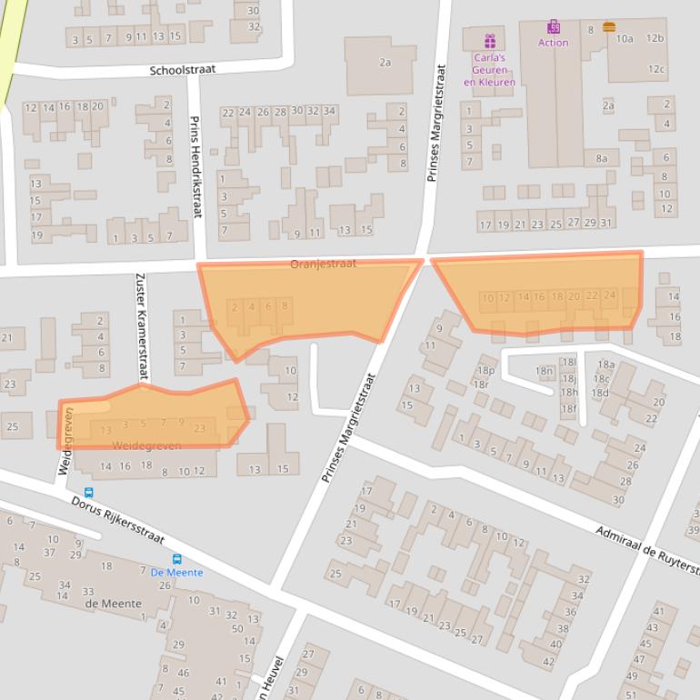 Kaart van postcodegebied 8281DS.